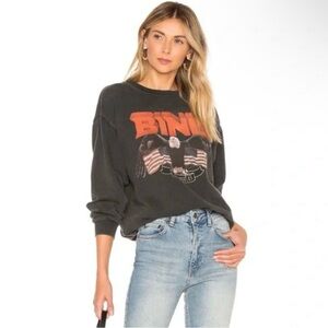 Black Graphic Sweatshirt with Eagle Design